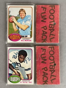2 - 1976 Topps Football West Corps Cello Fun Pack with Ed Too Tall Jones Rookie Showing