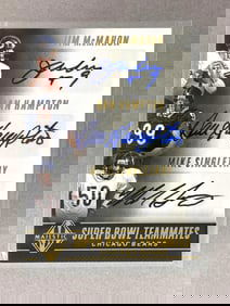 2017 Majestic Super Bowl Teammates Autos McMahon, Hampton, Singletary 1/2