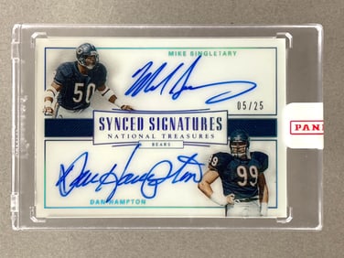 2017 National Treasures Synced Signatures Mike Singletary/ Dan Hampton 5/25