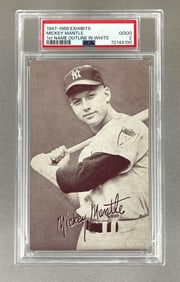 1947 - 66 Exhibits Mickey Mantle 1st Name Outlined in White PSA 2