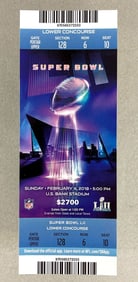 2018 Super Bowl 52 LII Full Ticket Eagle vs Patriots