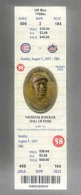 Tom Glavine 300th Win Game Ticket, Cubs vs Mets August 5, 2007