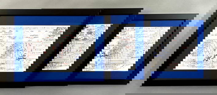 Framed 2016 World Series Game 7, NLCS 6, and Kerry Wood 20 K Game Scorecards, Signed by Kerry Wood: These are reprint scorecards for the 2016 WS Game 7, NLCS 6, and Kerry Wood 20 strike out game, each signed by Pat Hughes and 1 by Kerry Wood, Largest measures 18 1/2 x 14 1/2 Inches