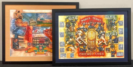 2 - Framed Wrigley Field and 2016 Chicago Cubs World Series Champions Prints by John Harley