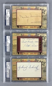 2013 Historic Autographs The Decades 1940s Duke Snider, Pete Reiser, and Johnny Schmitz PSA