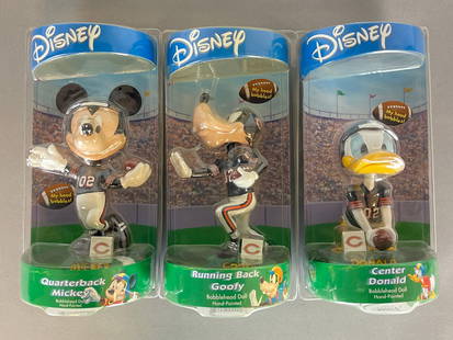 Disney Bobble Dobbles Chicago Bears Mickey Mouse, Donald Duck, and Goofy Unopened: Measures 5 1/2 x 11 x 5 Inches, Donald Ducks bill is broken