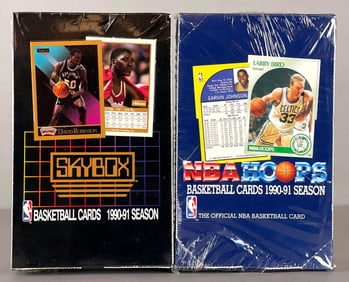 1990 - 91 Skybox and NBA. Hoops Basketball Factory Sealed Boxes