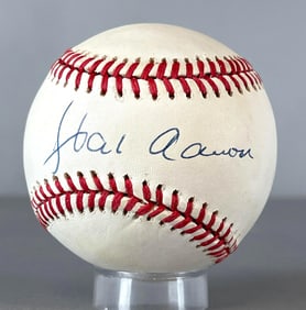 Hank Aaron Signed Official NL MLB Rawlings Baseball
