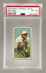 1909 - 11 T206 Sweet Caporal Neal Ball New York PSA 4