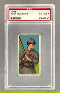 1909 - 11 T206 Piedmont Rudy Hulswitt PSA 4: 1909 - 11 T206 Piedmont Rudy Hulswitt PSA 4