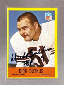 1967 Philadelphia Dick Butkus Signed card with Inscription