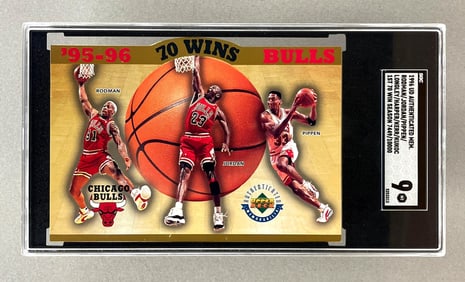 1996 Upper Deck Authenticated Memorabilia Rodman/ Jordan/ Pippen, and More 1st 70 Win Season