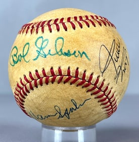 HOF Multi-Signed Baseball with Willie Mays