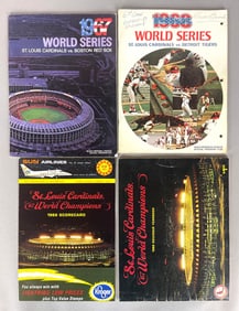 1967 and 68 St. Louis Cardinals World Series Programs + 1968 Scorecard and Yearbook