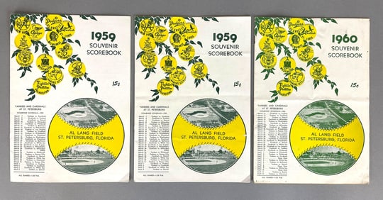 3 - 1959 and 60 St. Louis Cardinals Spring Training Scorecards vs New York Yankees