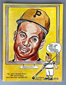 Rare 1972 New York Baseball Writers Dinner Program with Roberto Clemente Cover