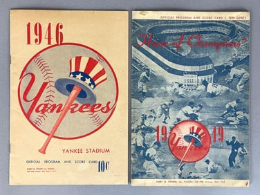 1946 and 49 New York Yankees Scorecards