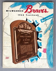 1954 Milwaukee Braves Yearbooks with Ed Mathews and 4 Other Autographs