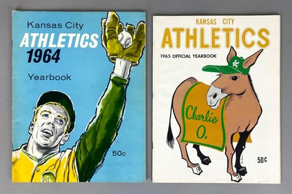 1964 and 65 Kansas City Athletics Yearbooks - High Grade