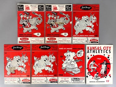 8 - 1956 - 66 Kansas City Athletics Scorebooks with Autos - Reggie Jackson Photo