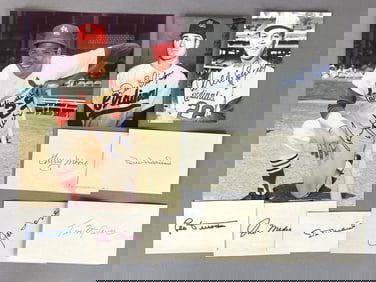 10 - St. Louis Cardinals HOFs and Stars Signed Photos and Cuts with Musial