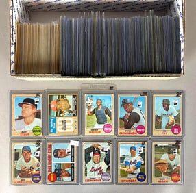 280+ 1968 Topps Baseball Cards with HOFs, Stars, and Rookies