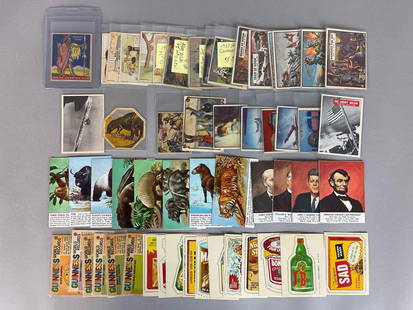 55 - 1910 - 80 Various Non Sports Cards: 7 - 1962 Topps Civil War cards VGEX - EX, 9 - 1930s Dick Tracy, Henry Cigarette cards, 1947 Goudey Indian Gum, 1910 Hassan Cowboy Cards and Much More