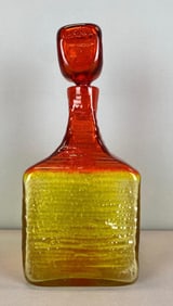 Blenko Amberina Textured Glass Decanter