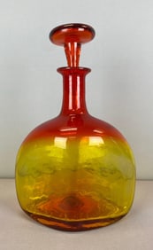 Amberina Textured Diamond Glass Decanter