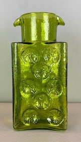 Blenko Style Green Art Glass Water Double Pitcher