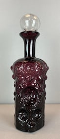 Blenko Amethyst Textured Art Glass Decanter