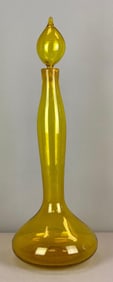 Blenko Style Yellow Glass Decanter