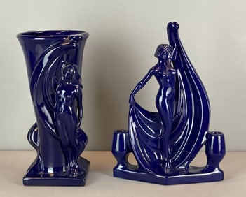 Group of 2 Frankoma Figural Woman Art Pottery Pieces