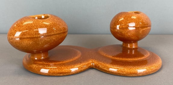 Haeger Orange Egg Art Pottery Candlestick