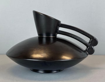 Red Wing Matte Black Art Pottery Pitcher