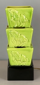 Horse Motif Art Pottery Table Lamp
