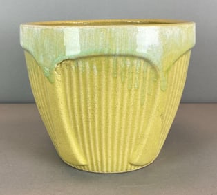 Roseville Yellow Drip Glaze Stoneware Planter