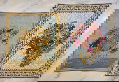 Group of 2 European Floral Tapestries