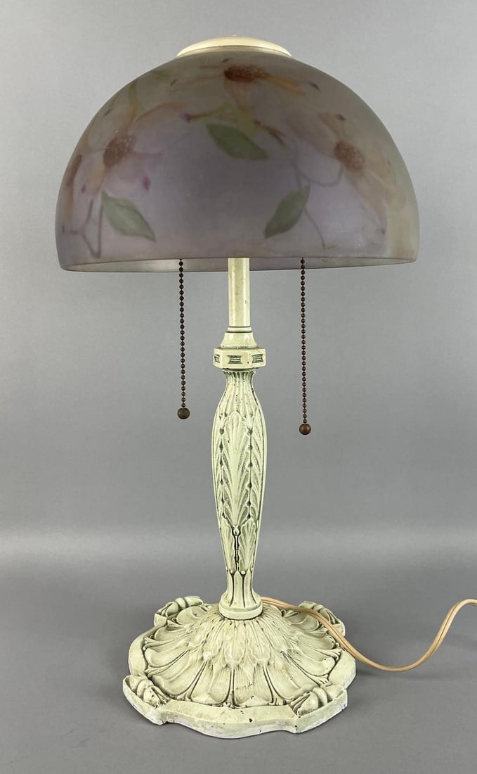 Antique Table Lamp with ROG Floral Shade (1 of 4)