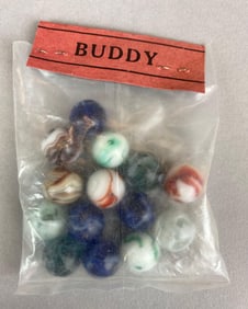 Bag of 14 Buddy Swirl Glass Marbles
