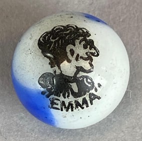 Peltier Emma Blue Swirl Glass Comic Marble