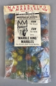 Vintage Bag of Marble King Glass Marbles