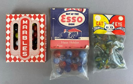 Group of Assorted Glass Marbles