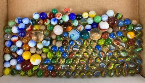 Group of 150+ Assorted Marbles