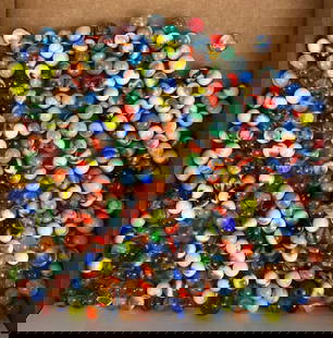 Group of 305+ Assorted Glass Marbles: Sizes range from 14 - 25 mm across