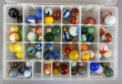 Group of 70+ Assorted Glass Marbles