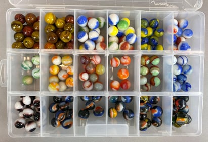 Group of 160+ Assorted Glass Marbles