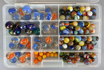 Group of 140+ Assorted Glass Marbles