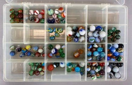 Group of 170+ Assorted Glass Marbles
