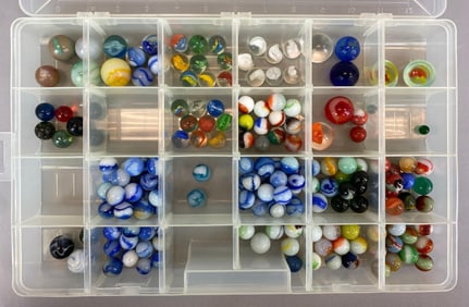 Group of 160+ Assorted Glass Marbles